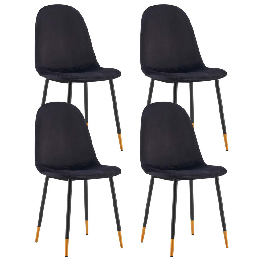 Pack 4 Sillas de Comedor Terciopelo Lonche 91x51x44cm Thinia Home Sillas de Comedor de Diseño 1 Pack 4 Sillas de Comedor Terciopelo Lonche 91x51x44cm Thinia Home Sillas de Comedor de Diseño 1