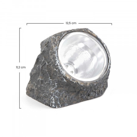 Conjunto de 3 lâmpadas solares LED Twilight LED Pedra cinzenta 6000K 7hSevenOn Outdoor Iluminação solar 4
