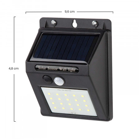 Aplique de Pared Solar LED Exterior con Sensor de Movimiento Negro 6000K 7hSevenOn Outdoor Apliques de Exterior 4