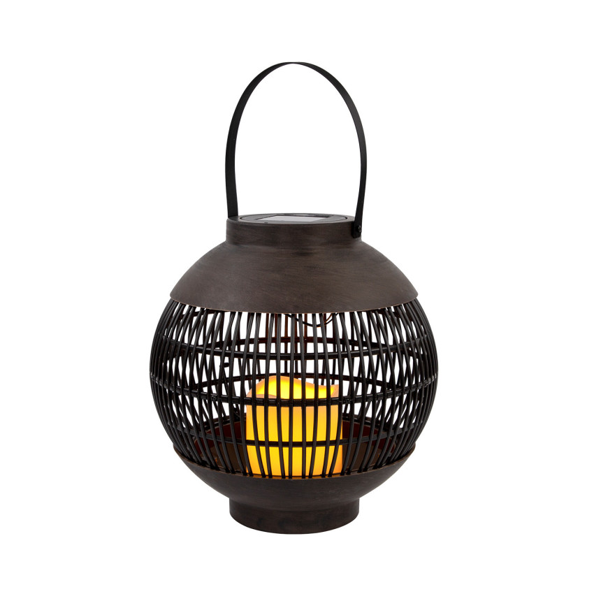 Farol Solar LED Exterior Redondo Marrón 3000K 7hSevenOn Outdoor Iluminación Solar 1