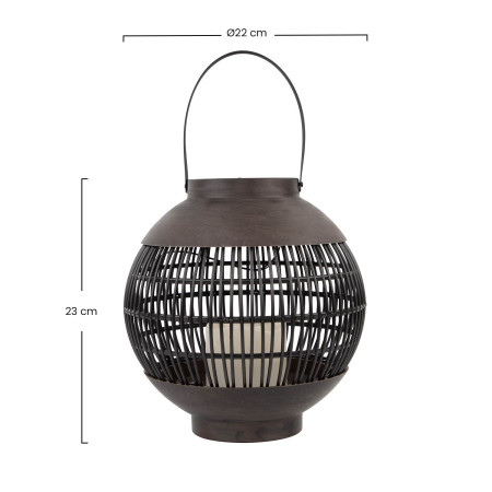 Lanterna Solar LED Exterior Redonda Castanha 3000K 7hSevenOn Outdoor Iluminação Solar 3