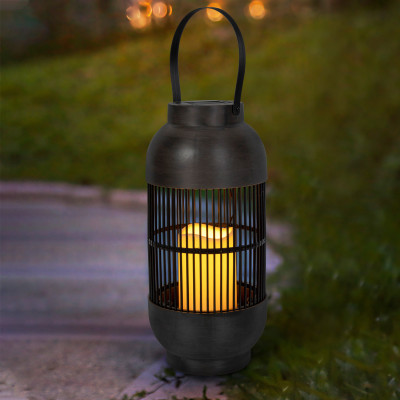 Farol Solar LED Exterior Tubular Marrón 3000K 7hSevenOn Outdoor Iluminación Solar 4