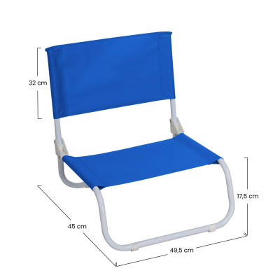 Cadeira de praia baixa rebatível azul 45x49,5x17,5cm 7house Mesas e cadeiras rebatíveis 4