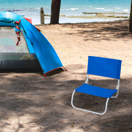 Cadeira de praia baixa rebatível azul 45x49,5x17,5cm 7house Mesas e cadeiras rebatíveis 5