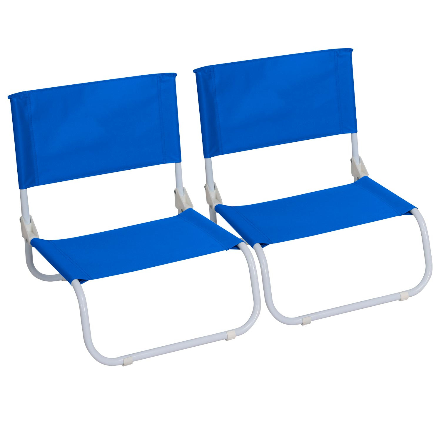 7house Pack 2 Sillas Plegables Bajas de Playa Azul 45x49,5x17,5cm
