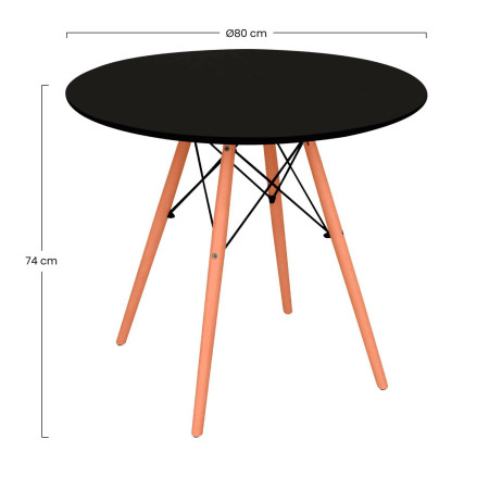 Mesa de jantar redonda estilo nórdico 74x80cm Thinia Home Mesas de jantar 7