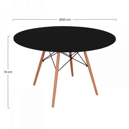 Mesa de jantar redonda estilo nórdico 74x120cm Thinia Home Mesas de jantar 11