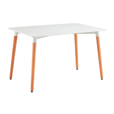 Conjunto Comedor Mesa Rectangular Blanca y 4 Sillas de Terciopelo Respaldo Bajo Eskol Thinia Home Conjuntos de Mesa y Sillas de 