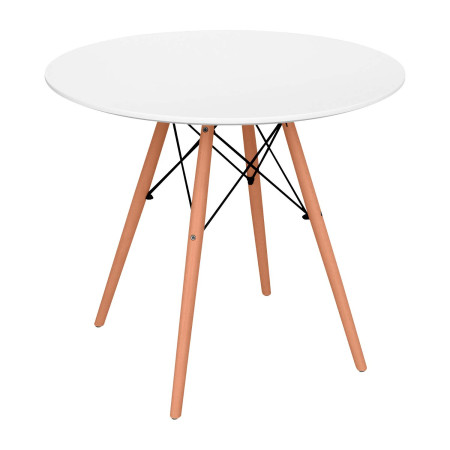 Conjunto Comedor Mesa Redonda Blanca y 2 Sillas Estilo Nórdico Valeska Blanco Thinia Home Conjuntos de Mesa y Sillas de Comedor 