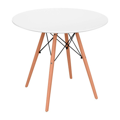 Conjunto Comedor Mesa Redonda Blanca y 2 Sillas Estilo Nórdico Valeska Blanco Thinia Home Conjuntos de Mesa y Sillas de Comedor 