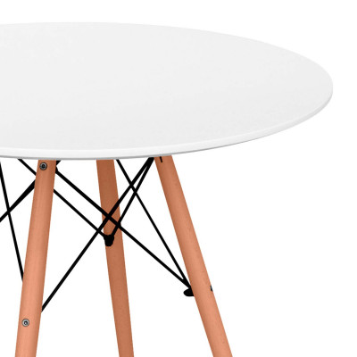 Conjunto de jantar Mesa branca redonda e 2 cadeiras Estilo nórdico Valeska Branco Thinia Home Conjuntos de mesa e cadeira de jan