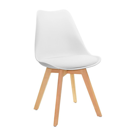 Conjunto de jantar Mesa de jantar retangular branca e 4 cadeiras Estilo nórdico Ronnie Branco Thinia Home Conjunto de mesa de ja