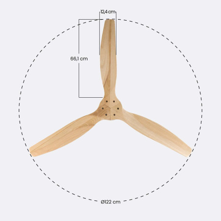 Ventilador de teto 3 pás 55W 6 velocidades Nebraska Dayron Ventiladores de teto 6