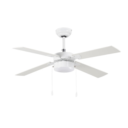 Ventilatore da soffitto con luce, 4 pale, 47 W, 3 velocità, Brasile, bianco Raydan Home Ventilatori da soffitto 1