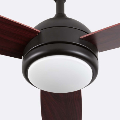 Ventilatore da soffitto con luce, 3 pale, 56 W, 6 velocità, Vermont, nero Dayron Ventilatori da soffitto 2