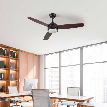 Ventilador de teto com luz, 3 pás, 56 W, 6 velocidades, Vermont, preto Dayron Ventiladores de teto 7