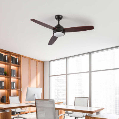 Ventilatore da soffitto con luce, 3 pale, 56 W, 6 velocità, Vermont, nero Dayron Ventilatori da soffitto 7