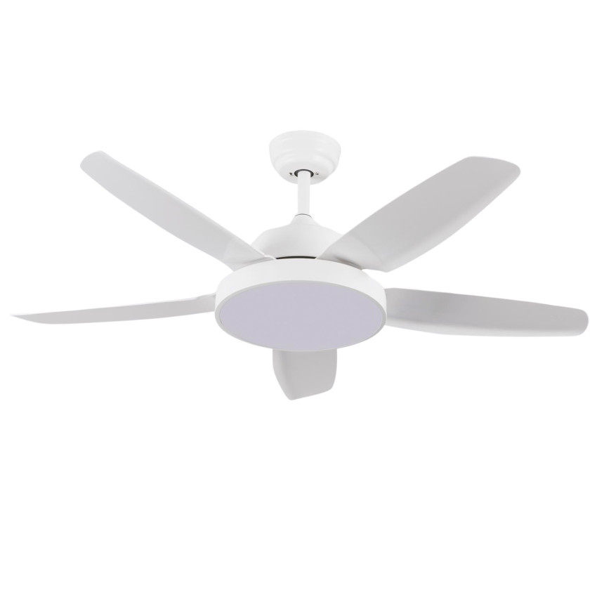 Ventilatore da soffitto con luce, 5 pale, 62 W, 6 velocità, bianco Nevada Dayron Ventilatori da soffitto 1