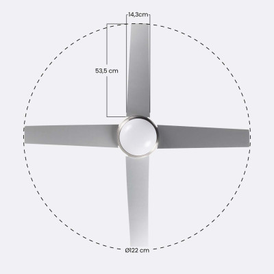 Ventilador de Techo con Luz 4 Aspas 56W 6 Velocidades Montana Plateado Dayron Ventiladores de Techo 6