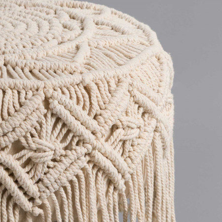 Puff Bajo Melek Macramé 31x42cm Thinia Home Puffs 2 Puff Bajo Melek Macramé 31x42cm Thinia Home Puffs 2
