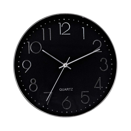 Moderne Wanduhr mit Reliefmuster und schwarzem Zifferblatt, Ø 30 cm Thinia Home Wanduhren 1