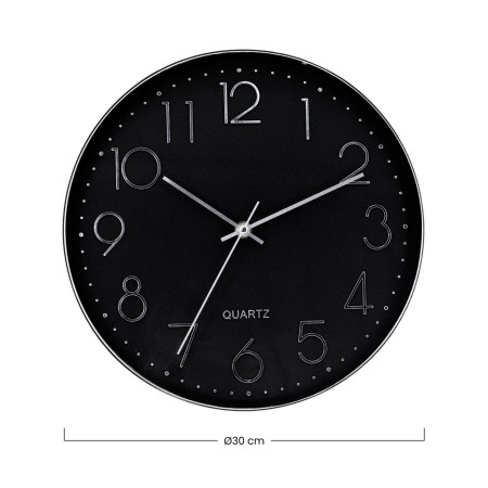 Moderne Wanduhr mit Reliefmuster und schwarzem Zifferblatt, Ø 30 cm Thinia Home Wanduhren 6