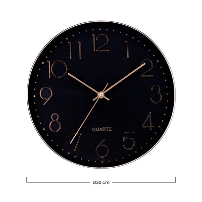 Reloj de Pared Moderno en Relieve con Esfera Negra Ø30 cm Thinia Home Relojes de Pared 13