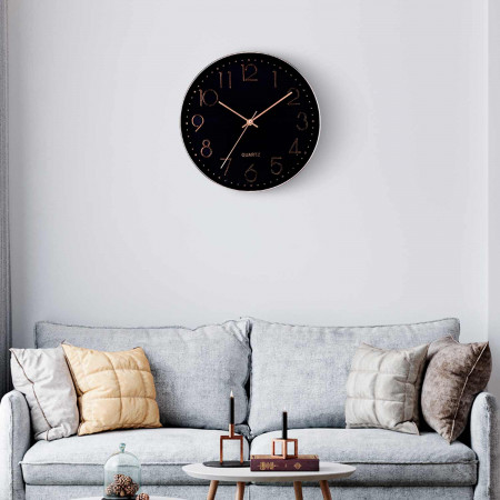 Reloj de Pared Moderno en Relieve con Esfera Negra Ø30 cm Thinia Home Relojes de Pared 14