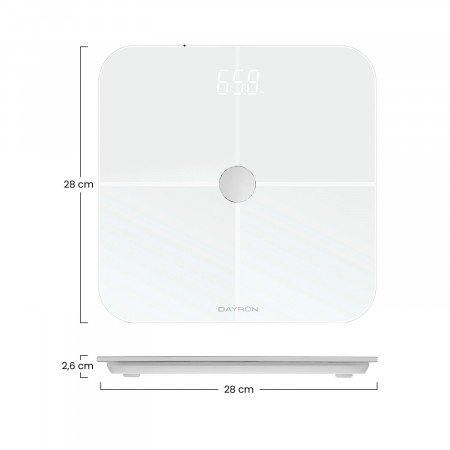 Balanças de casa de banho inteligentes Bluetooth com APP até 8 perfis Saúde Dayron Balanças de casa de banho 3