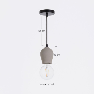 Lámpara de Techo Zory Gris 8x8x10cm 7hSevenOn Deco Pendels 6