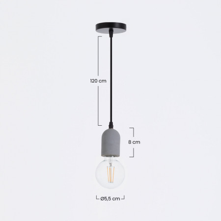 Lámpara de Techo Bytom Gris 5,5x5,5x8cm 7hSevenOn Deco Pendels 6