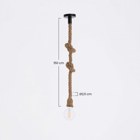 Lámpara de Techo Cuerda Dabrowa 10x10x120cm 7hSevenOn Deco Pendels 6 Lámpara de Techo Cuerda Dabrowa 10x10x120cm 7hSevenOn Deco Pendels 6