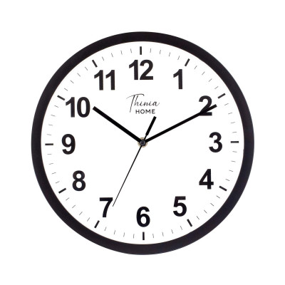 Relógio de parede preto clássico com mostrador branco Ø30,5 cm Thinia Home Relógios de parede 1