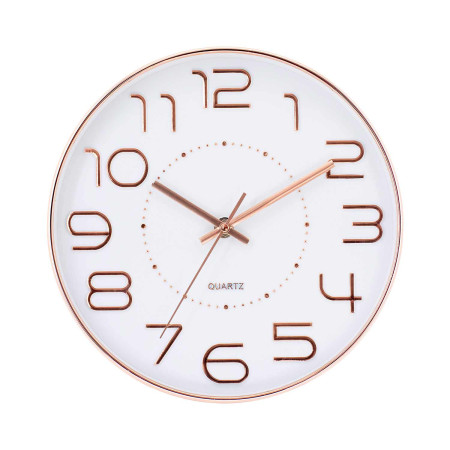 Relógio de parede Original em ouro rosa com mostrador branco Ø25 cm Thinia Home Relógios de parede 1