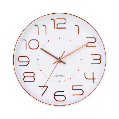 Reloj de Pared Original en Oro Rosa con Esfera Blanca Ø25 cm Thinia Home Relojes de Pared 1