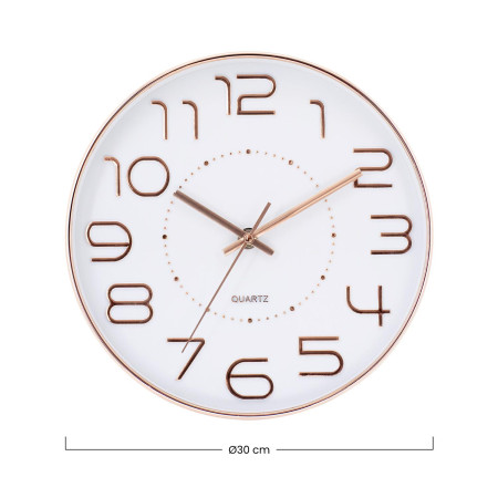 Relógio de parede Original em ouro rosa com mostrador branco Ø25 cm Thinia Home Relógios de parede 6