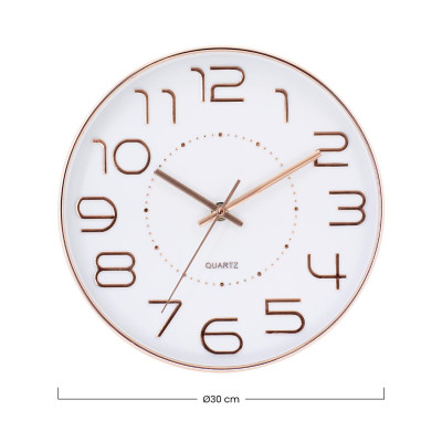 Relógio de parede Original em ouro rosa com mostrador branco Ø25 cm Thinia Home Relógios de parede 6