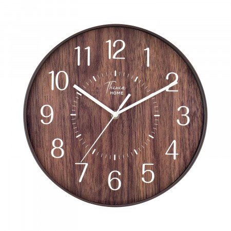 Relógio de parede em madeira escura Ø30 cm Thinia Home Relógios de parede 1