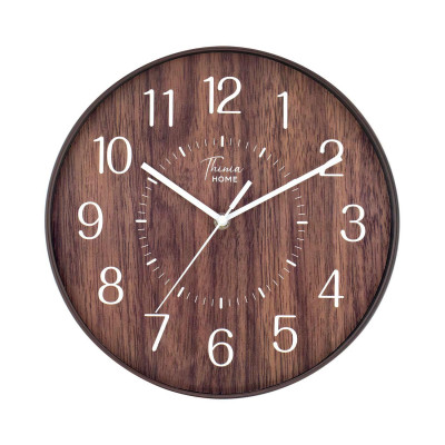 Reloj de Pared de Madera Oscura Ø30 cm Thinia Home Relojes de Pared 1