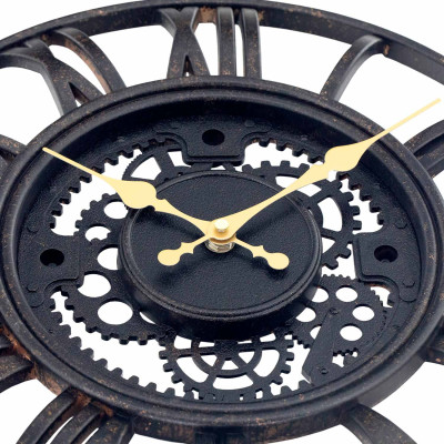 Orologio da parete vintage fustellato nero/oro Ø 38 cm Thinia Home Orologi da parete 3