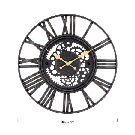 Orologio da parete vintage fustellato nero/oro, Ø 38 cm, Thinia Home, Orologi da parete 6