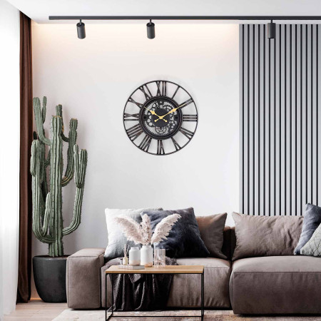 Reloj de Pared Vintage Troquelado Negro/Dorado Ø38 cm Thinia Home Relojes de Pared 7