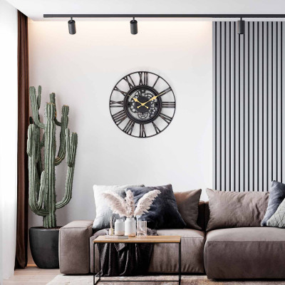 Reloj de Pared Vintage Troquelado Negro/Dorado Ø38 cm Thinia Home Relojes de Pared 7