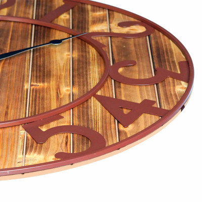 Reloj de Pared Vintage Negro/Madera Oscura Ø80cm Thinia Home Relojes de Pared 3