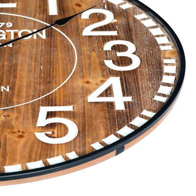 Reloj de Pared Vintage Madera Oscura Ø60cm Thinia Home Relojes de Pared 3