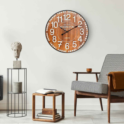Reloj de Pared Vintage Madera Oscura Ø60cm Thinia Home Relojes de Pared 5