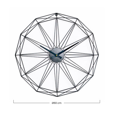Reloj de Pared Moderno Negro Ø60cm Thinia Home Relojes de Pared 4