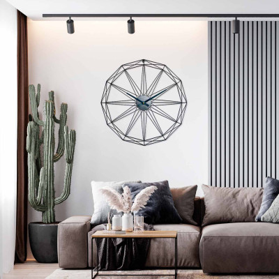 Reloj de Pared Moderno Negro Ø60cm Thinia Home Relojes de Pared 5