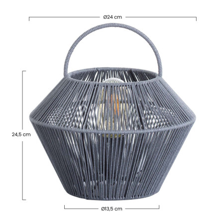 Lámpara de Mesa Shaoran Gris 24x24x25cm 7hSevenOn Deco Lámparas de Mesa 5