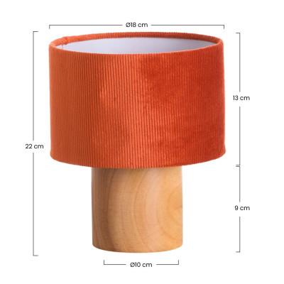 Lámpara de Mesa Natural Eco Red 18x18x22cm 7hSevenOn Deco Lámparas de Mesa 6
